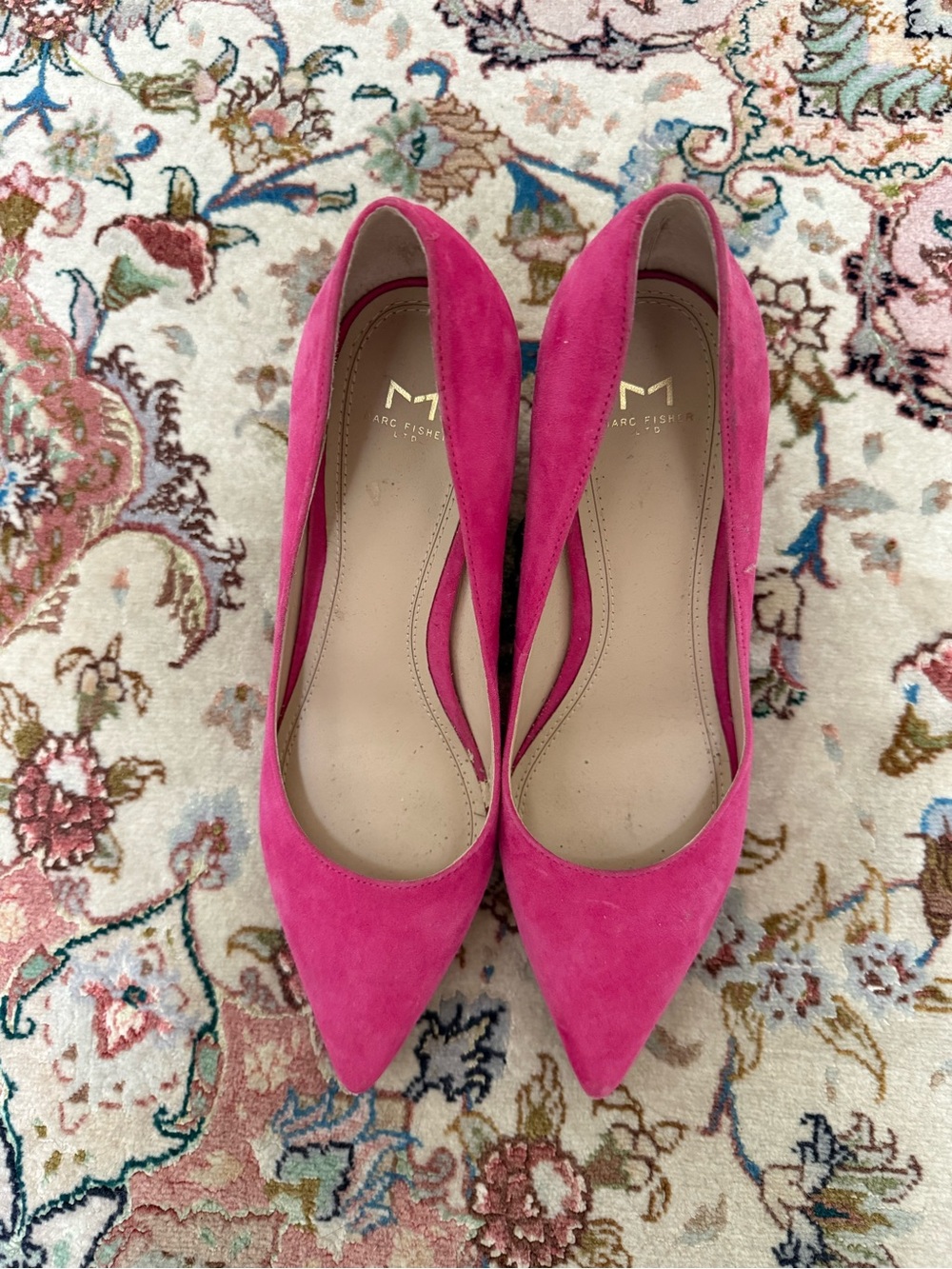 NWOT Marc Fisher LTD Zala Fuchsia Suede Pointed Toe Pumps – Size 7